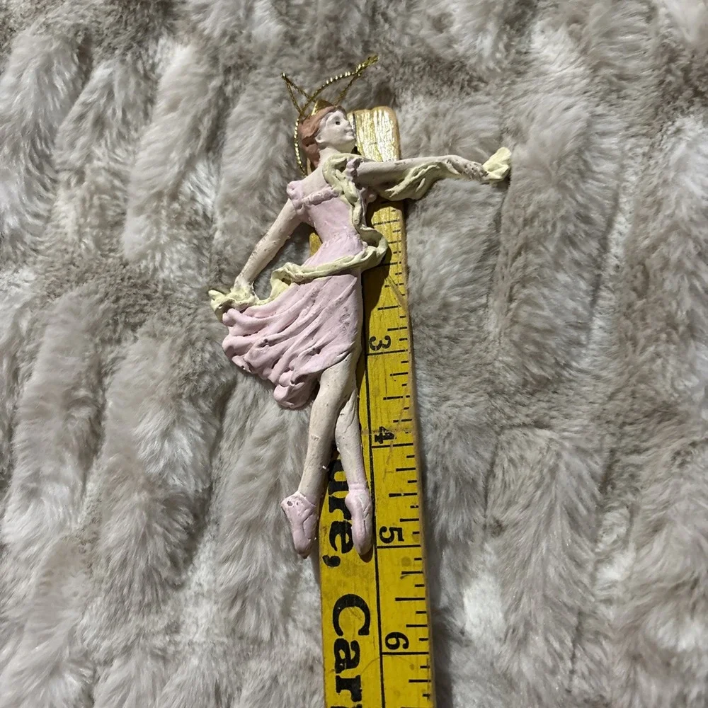 Vintage Ballet Ballerina Christmas Ornament Pink Cream Hand Painted